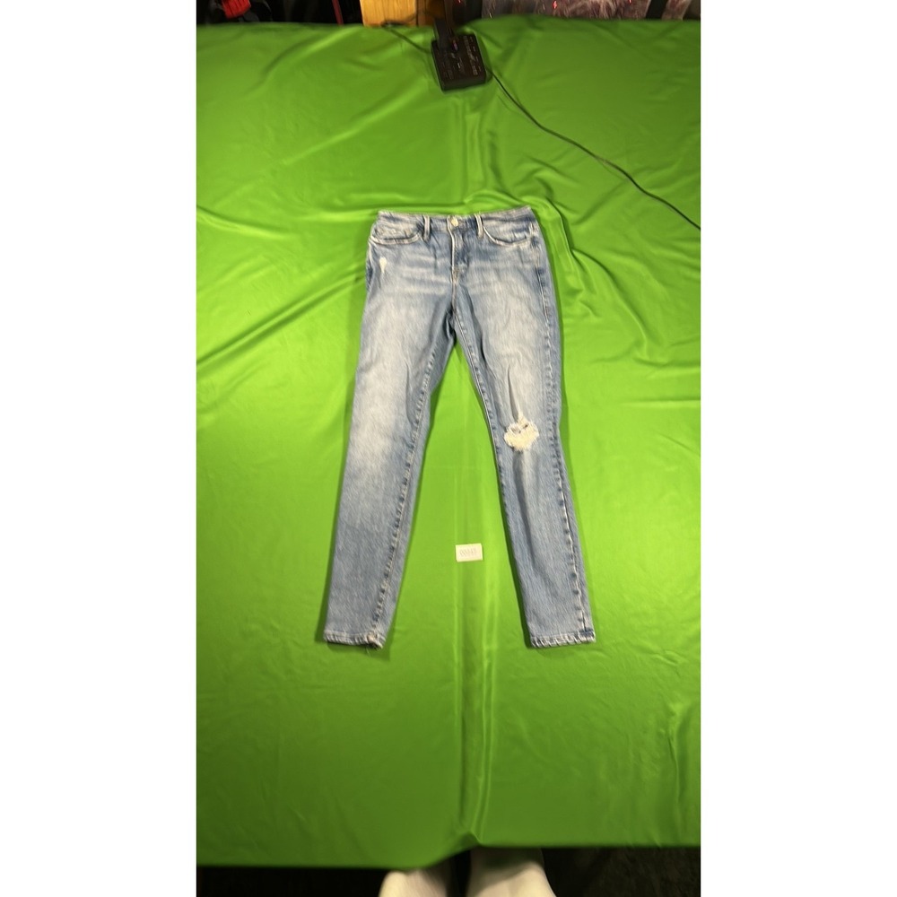 FRAME Le Skinny de Jeanne Distressed Light Wash Skinny Jeans Size 28